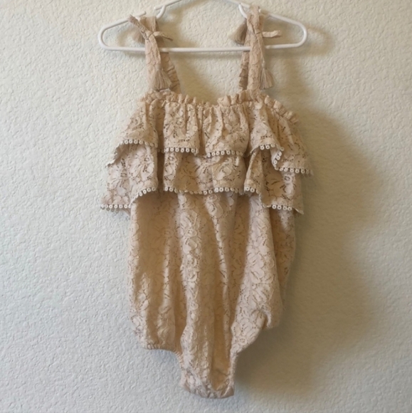French label LOUISE MISHA Blush Lace romper adjustable straps Bohemian BlushLace - Picture 3 of 5